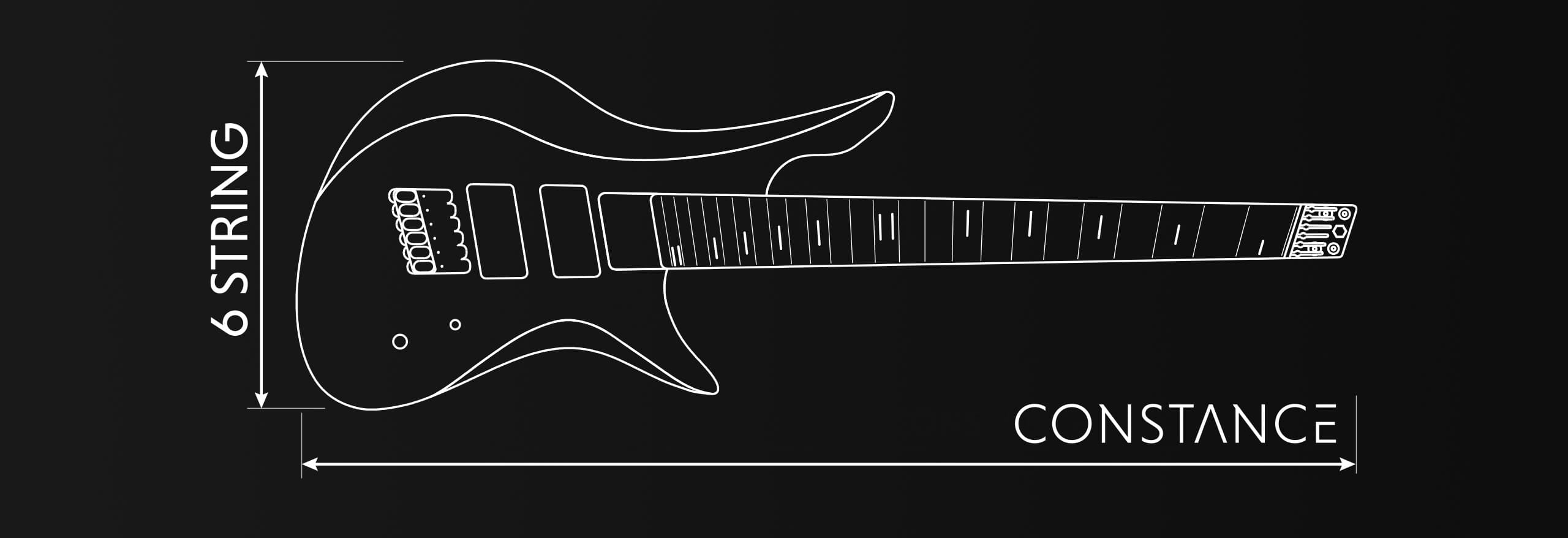 constance 6 string headless guitar blueprint