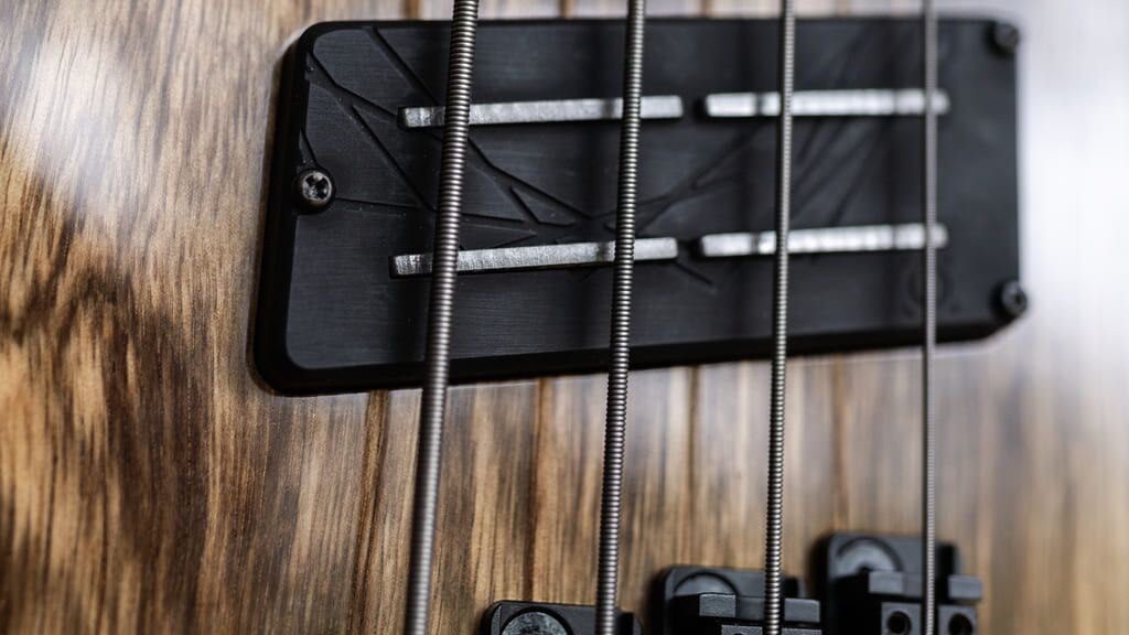 constance 4 string bass nova pickups closeup