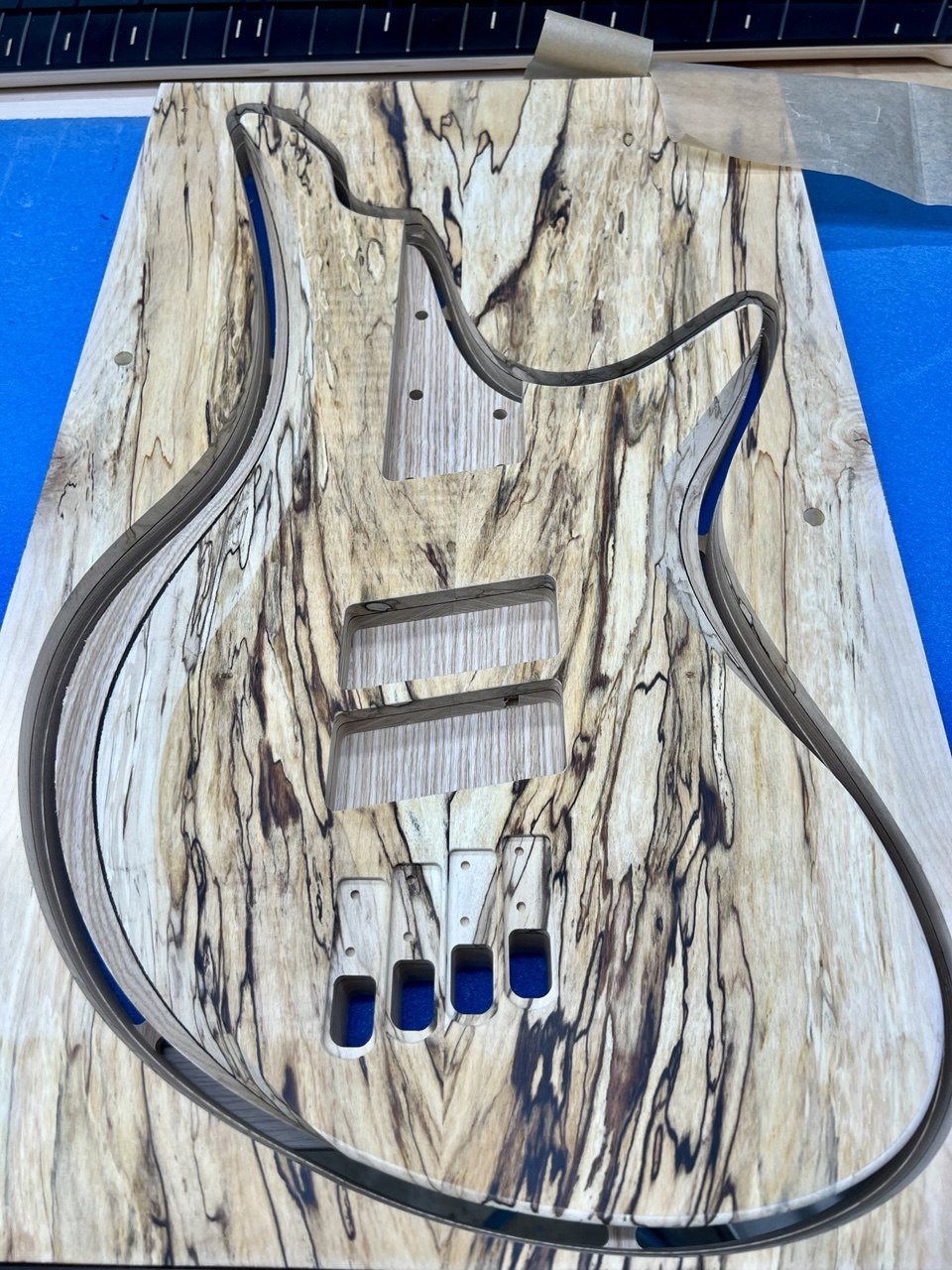 Constance B4 Spalted Maple Top freshly machined